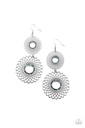 Regal Roulette - Multi Color Blue and Silver Mandala Long Dangle Earrings