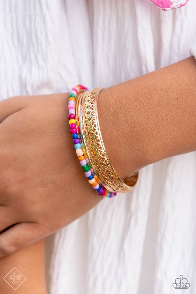 Floral and Beaded Jewelry Set - Fashion Fix - Multicolored Mashup