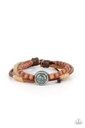 Urban Bracelet Wood, Suede, and Twine Blue Gray Ceramic Jewelry - Existential Earth Child