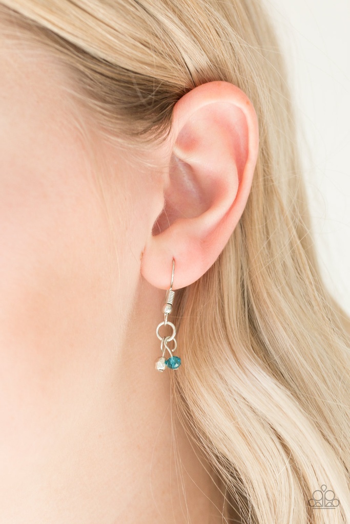 Layered Necklace Beaded, Dainty Silver and Blue Beads - Financially Fabulous