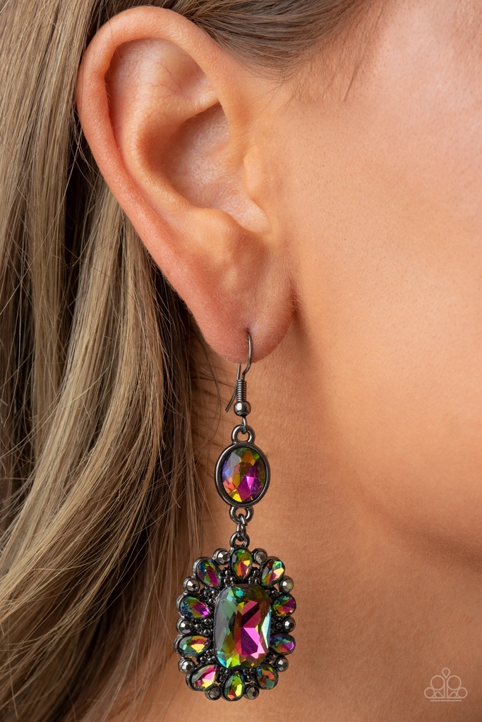 Multi Color Oil Spill Dangle Earrings - Capriciously Cosmopolitan