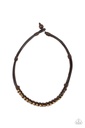 Boyfriend Necklace Leather, Brass Beads Urban Jewelry - Westside Wrangler
