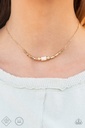 White Stone Choker Necklace with Gold Chain - Retro Rejuvenation