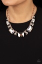Rose Gold Necklace with Crystals Iridescent Jewelry - Flawlessly Famous