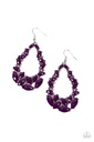 Purple Earrings with Beads in Teardrop Silver Dangle - Tenacious Treasure