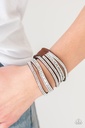 Wrap Bracelet with Crystals and Brown Suede - Rock Star Attitude