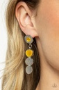 Post Earrings with Yellow Moonstone - Asymmetrical Appeals