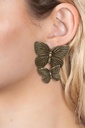 Butterfly Earrings Post in Brass - Blushing Butterflies
