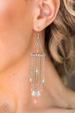 Beaded Earrings with Coral Beads in Silver Dangle - Marina Breeze