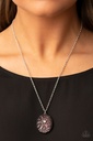 Pendant Necklace Pink Moonstone Floral Cage in Silver  - Venice Vacation