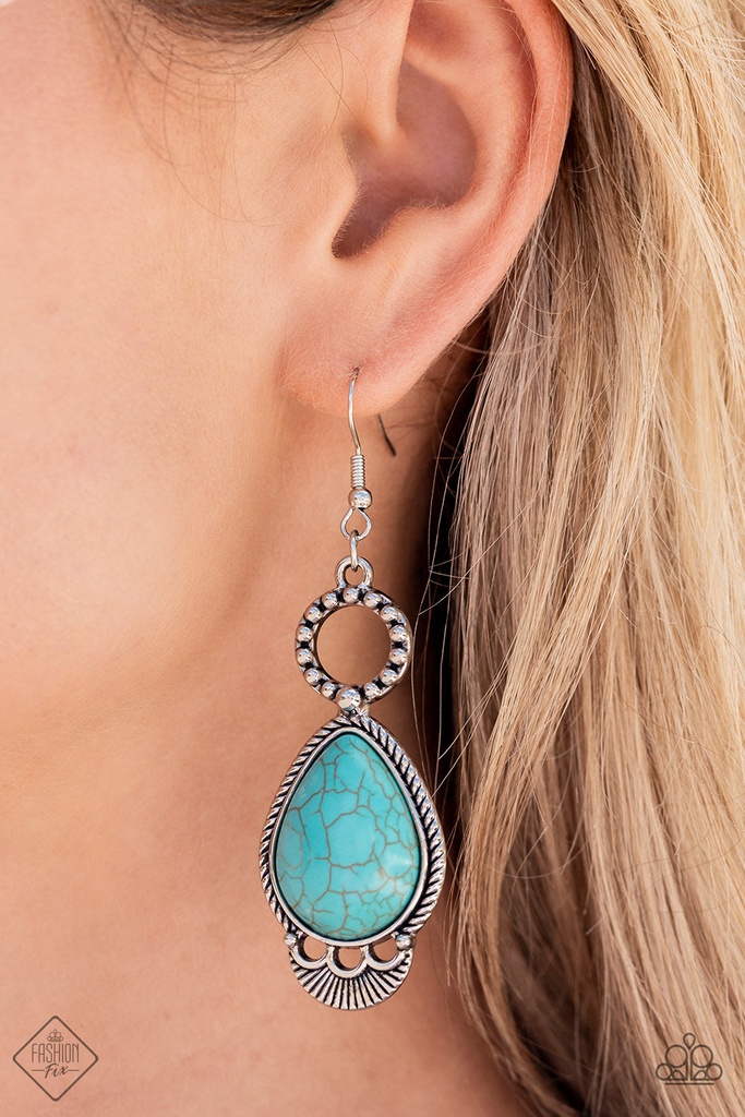Turquoise Earrings Dangle Western Stone Jewelry - River Cruzin'