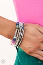 Beaded Bracelet Set Silver and Rainbow Stretch - Pristine Pixie Dust