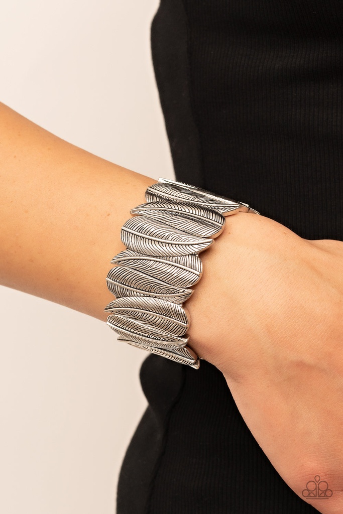 Bracelet Stretch Silver Leaf - Cabo Canopy