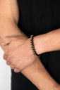 Leather Bracelet Brass Beads - Bronco Brawler