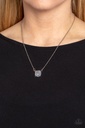Speckled Shell Pendant Necklace Silver and Smoky Gray Iridescent Jewelry  - Coral Coasts