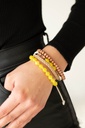 Yellow Moonstone Bracelet - Urban with Wood Beads - Down HOMESPUN