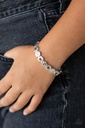 Thin Bracelet Stretch in Hammered Silver - Metro Metalsmith