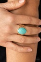 Statement Ring Turquoise Stone Gold Adjustable Ring Band  - Divine Deserts