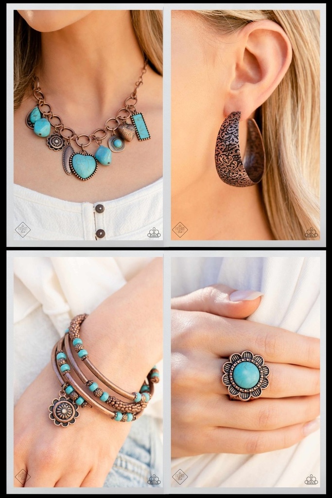 Turquoise Jewelry Set - Copper - Fashion Fix - Countryside Medley