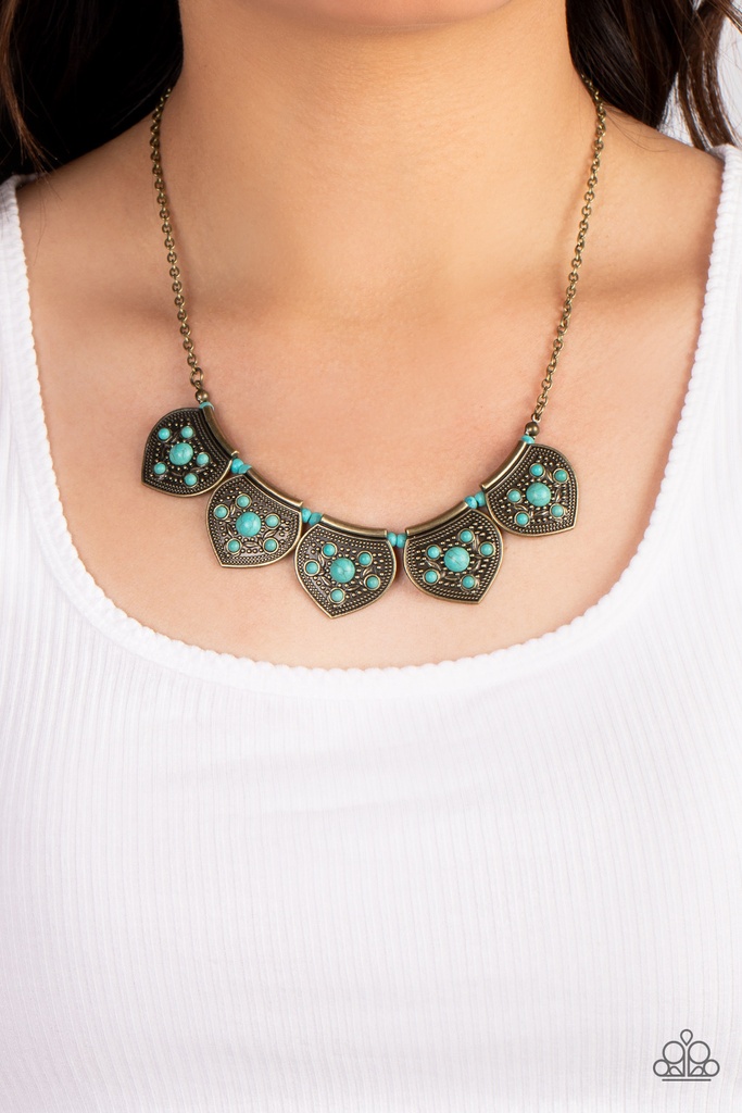 Turquoise Necklace Brass Jewelry - Badlands Basin