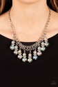 Iridescent Beaded Necklace in Silver - Deep Space Diva