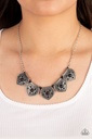 Black Stone Necklace Silver - Badlands Basin