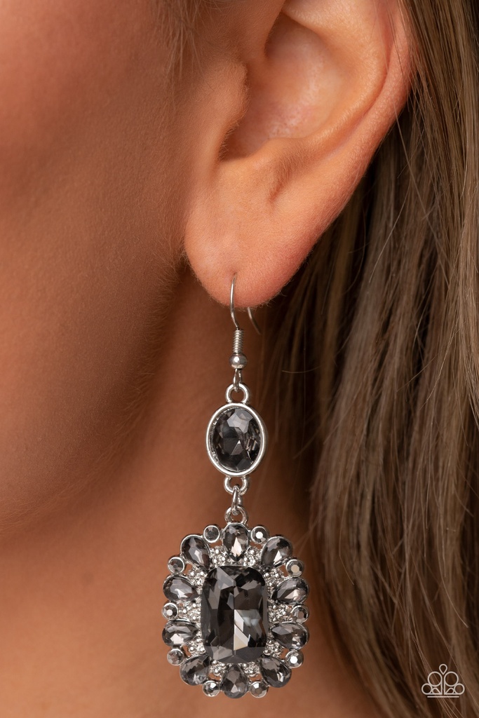 Formal Hematite Earrings in Silver Dangle - Capriciously Cosmopolitan