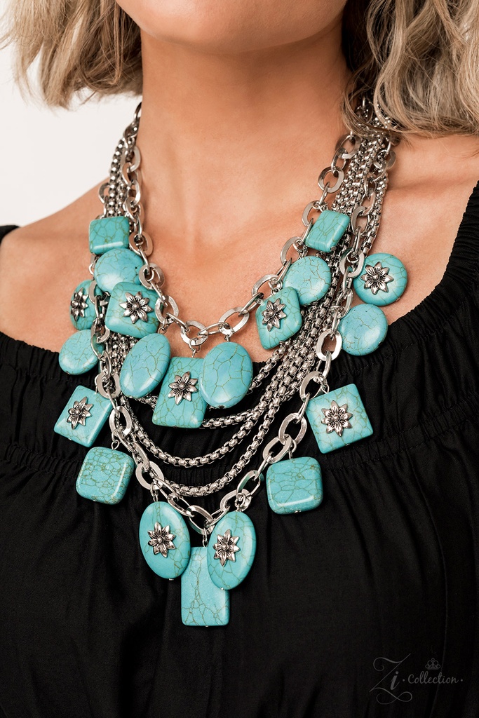 Statement Western Layered Turquoise Stone Necklace - Bountiful