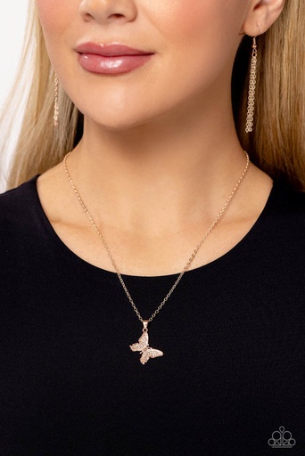 Delicate Butterfly Necklace in Rose Gold - Midair Magic