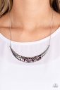 Curved Bar Necklace with Purple Crystals - Bejeweled Baroness