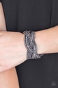 Braided Wrap Bracelet with Hematite and Gray Suede - Bring On The Bling