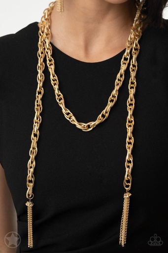 [006] Metal Scarf Necklace in Gold - SCARFed for Attention