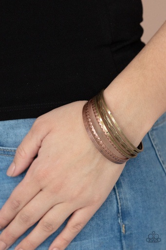 [023] Bracelet Set of Brass and Copper Bangles Mixed Metal Jewelry - How Do You Stack Up?