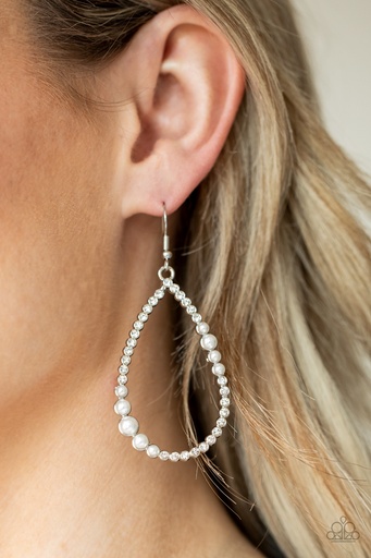 [027] Teardrop Pearl Earrings Dangle - Say No More