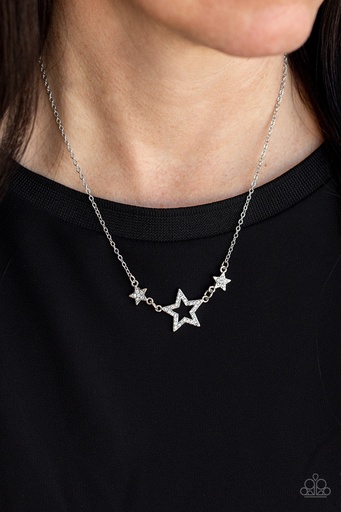 [157] Star Necklace with Crystals in Silver - United We Sparkle