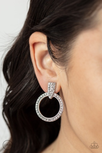 [208] Clip On Earrings with Crystals  - Sparkle at Your Service
