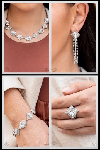 [228] Crystal Jewelry Set in Silver - Fashion Fix - Dazzle