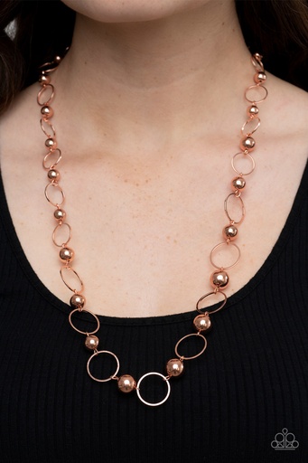 [N189XX] O-Necklace - Copper Beads - Metro Milestone