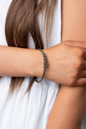 [223-GR] Star Bracelet Brass Bangle - Astrological A-Lister