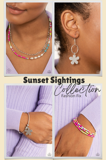 [394] Seed Bead Jewelry Set Rainbow - Fashion Fix - Pink Shoreline