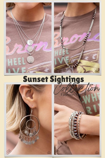 [424] Jewelry Set with Silver Accents and Café Beads - Fashion Fix - Caviar