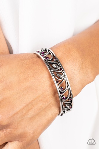 [426] Amethyst Bracelet Silver Bangle - Versailles Villa