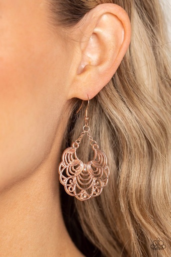 [312-E] Rose Gold Dangle Earrings - Frilly Finesse