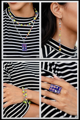 [565-SS] Awesome Seed Bead Jewelry Set With Colorful Accents - Fashion Fix - Collision