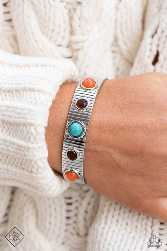 [541-SSF] Brown Moonstone with Multi Colored Beads - Dedicated Desertscape