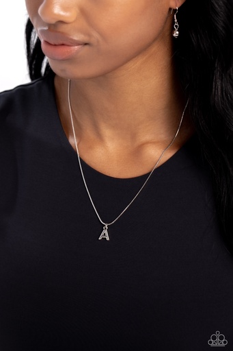 [567] Letter A Necklace in Dainty Silver Snake Chain - Seize the Initial